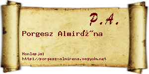 Porgesz Almiréna névjegykártya